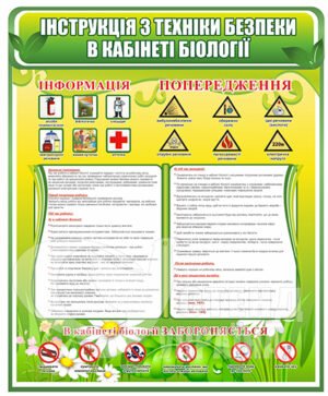 Інструкція з техніки безпеки в кабінеті біології