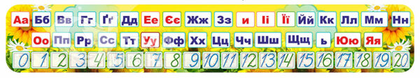 Алфавіт з числовим рядом у початковий клас