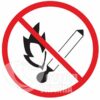 Табличка «Заборонено використовувати відкрите полум’я»