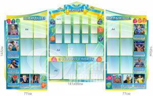 Комплект стендів для спортивного зала «Вище, швидше, сильніше!»