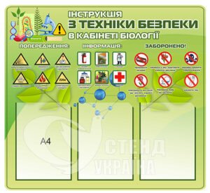 Інструкція з техніки безпеки в кабінеті біології