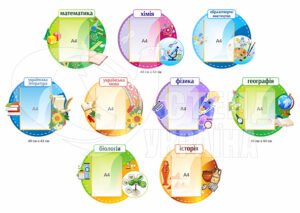 Комплект пластикових стендів для шкільних кабінетів