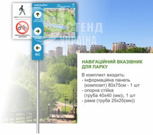 Навігаційний вказівник для парку з картою