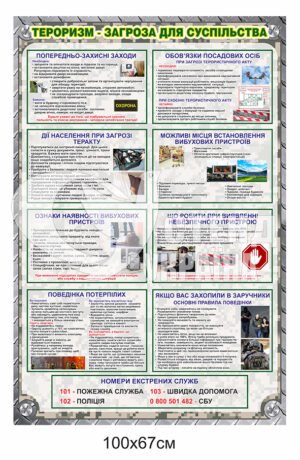 Пластиковий стенд “Тероризм – загроза для суспільства”