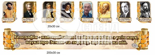 Портрети географів на пластику
