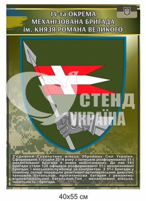 Стенд – шеврон 14та окрема механізована бригада