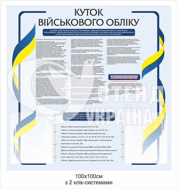 Куточок військово обліку з клік-системами