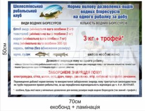 Табличка “Норми вилову біоресурсу”