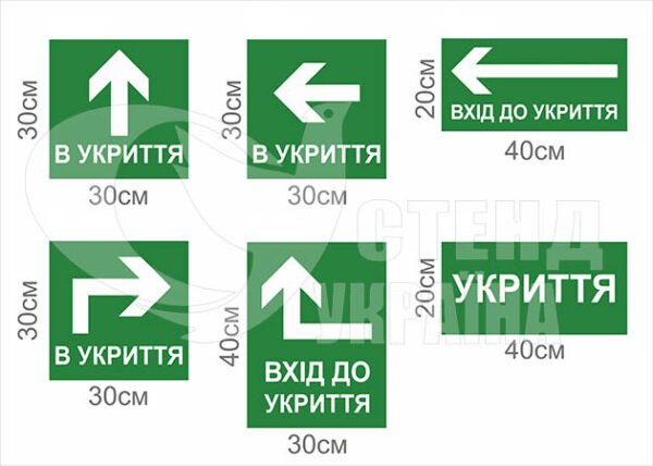 Комплект табличок “Укриття”