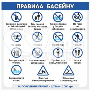 Табличка “Правила басейну”