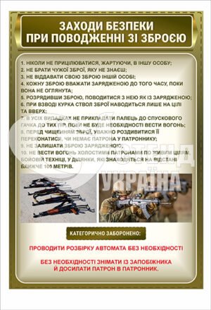Стенд “Заходи безпеки при поводженні зі зброєю”