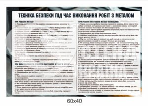 Стенд «Техніка безпеки в роботі з металом»
