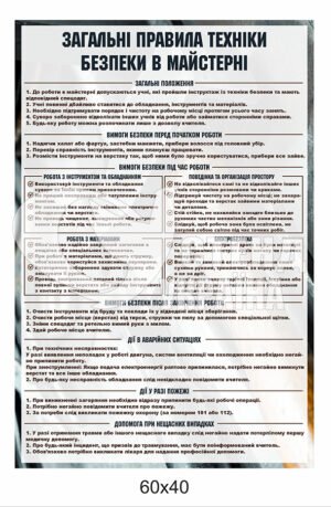 Стенд «Техніка безпеки в майстерні»