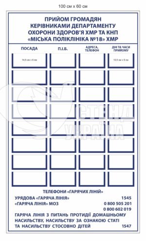 Медичний стенд “Прийом громадян”