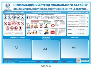 Інформаційний стенд для басейну
